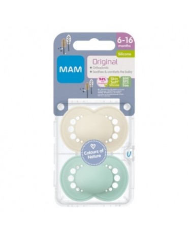 MAM Original 2 unités, Taille 2 (6-16 mois), Anatomique - Silicone