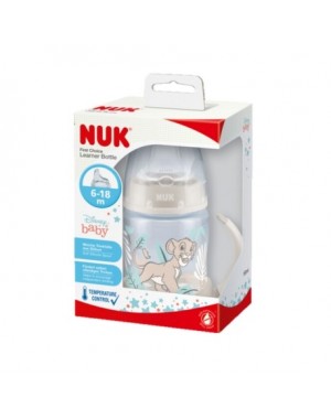 NUK First Choice+ Learner Bottle, Flessenspeen, 150 ml, Lion King