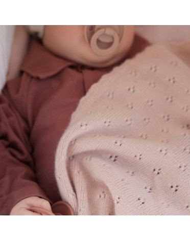 Elodie, Couverture tricotée, Blushing Pink