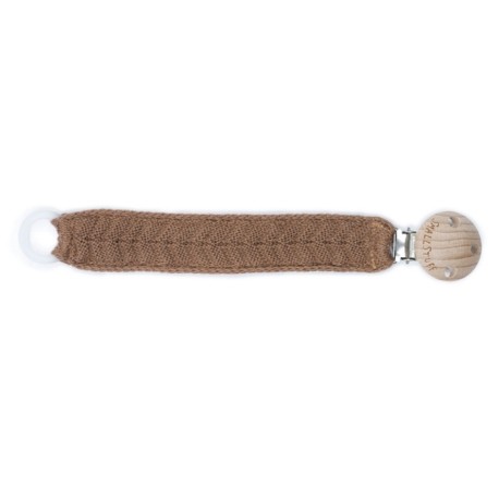 SMALLSTUFF, Gehaakt fopspeenkoord, Fishbone, Brown Sugar SMALLSTUFF, Gehaakt fopspeenkoord, Fishbone, Brown Sugar