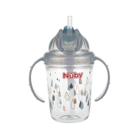Nüby, Flip-it beker met rietje, 12+ maanden, Grey