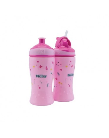 Nüby, Voorschoolse rietjes- en pop-upfles, Pink
