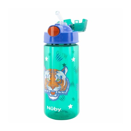 Nüby, bouteille pailletée avec paille, 3 ans, Green