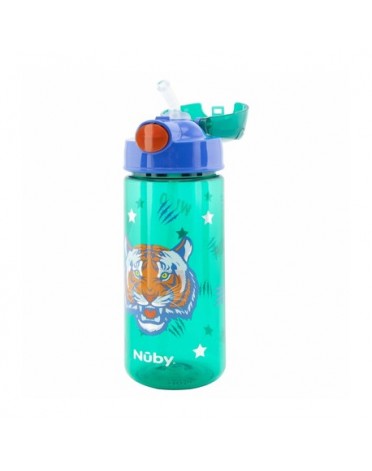 Nüby, Glitter drinkfles met rietje, 3 jaar, Green