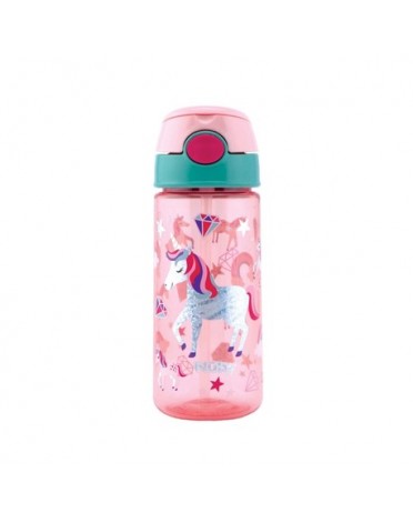 Nüby, Glitter drinkfles met rietje, 3 jaar, Pink