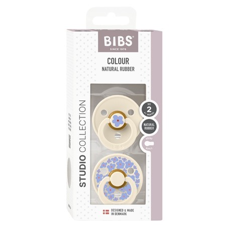 BIBS Studio Line - 2 stuks, Maat 2 (6+ maanden), Rond - Latex,