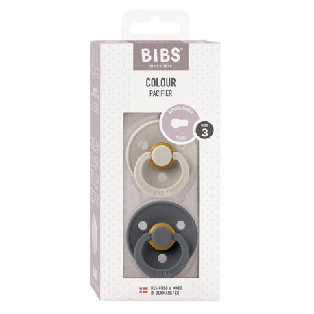 BIBS Colour - Lot de 2,  Taille 3 (18+ mois), Arrondi - Latex,