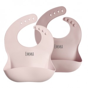 Byhappyme, Bavoirs avec nom, 2-pack, Plusieurs couleurs disponibles