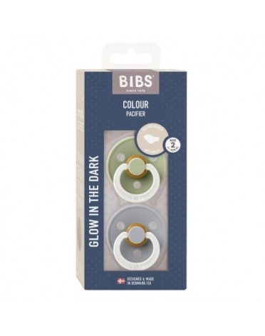 BIBS Colour Night Glow 2 stuks, Maat 2 (6+m), Orthodontisch - Latex