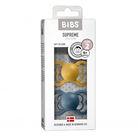 BIBS Supreme - 2er Pack,  Gr. 2 (Ab 6 Mon.), Symmetrisch - Silikon