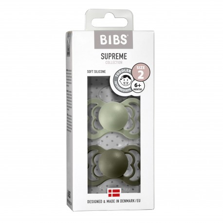 BIBS Supreme - 2er Pack,  Gr. 2 (Ab 6 Mon.), Symmetrisch - Silikon