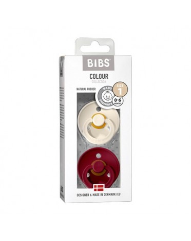BIBS Colour - 2er Pack,  Gr. 1 (0-6 Mon.), Rund - Latex