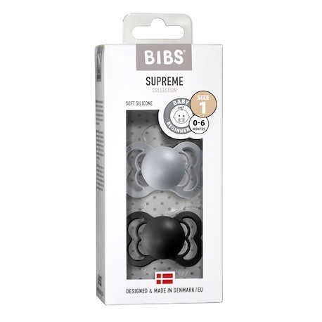 BIBS Supreme - 2er Pack,  Gr. 1 (0-6 Mon.),  Symmetrisch - Silikon