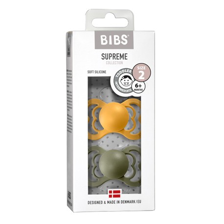 BIBS Supreme - 2er Pack,  Gr. 2 (Ab 6 Mon.), Symmetrisch - Silikon