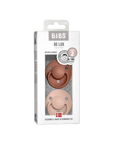 BIBS De Lux - 2er Pack,  Gr. 2 (Ab 6 Mon.), Rund - Latex
