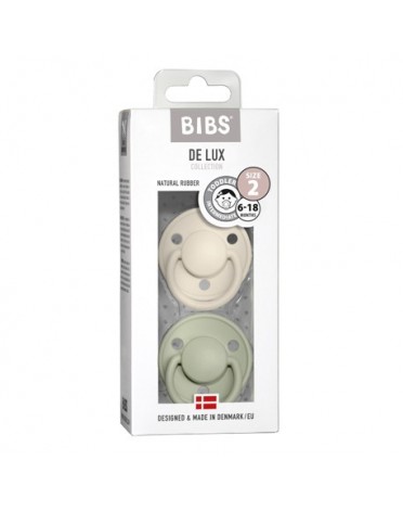 BIBS De Lux - 2er Pack,  Gr. 2 (Ab 6 Mon.), Rund - Latex