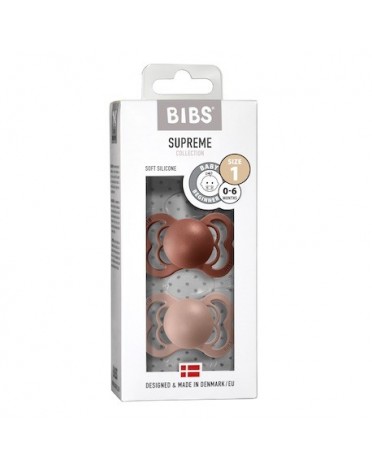 BIBS Supreme - 2er Pack,  Gr. 1 (0-6 Mon.),  Symmetrisch - Silikon