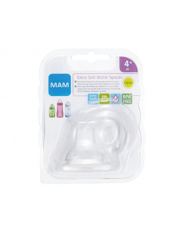 MAM,  Extra weicher Trinkschnabel  2er Set, Gr. 3 (4M.+), Transparent