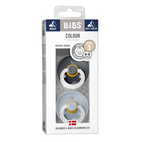 BIBS Colour - 2er Pack,  Gr. 1 (0-6 Min.), Rund - Latex