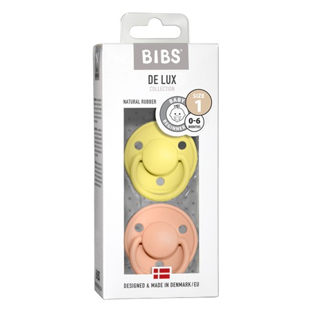 BIBS De Lux - 2er Pack,  Gr. 1 (0-6 Mon.), Rund - Latex