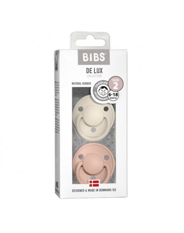 BIBS De Lux - 2er Pack,  Gr. 2 (Ab 6 Mon.), Rund - Latex