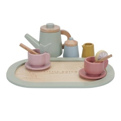 LITTLE DUTCH, Teeservice aus Holz, 12 Stück, Bunt