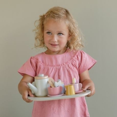 LITTLE DUTCH, Teeservice aus Holz, 12 Stück, Bunt