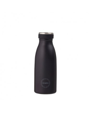 Aya&Ida,  Drinking Bottle, Trinkflasche mit Deckel, 350 ml, Matte Black