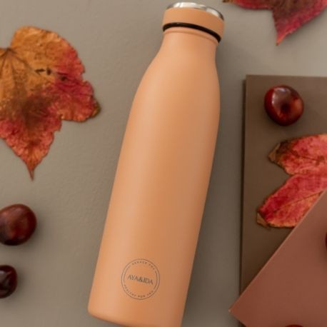 Aya&Ida,  Drinking Bottle, Trinkflasche mit Deckel, 500 ml,  Organic Peach