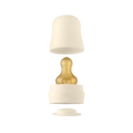 BIBS Bottle Kit, Zubehör für Babyflasche, Top und Flaschensauger aus rundem Latex