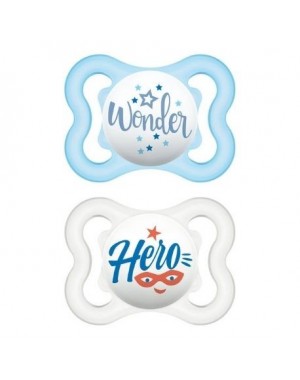 MAM Mini Air 2er Pack, Gr. 1 (0-6 Mon.), Symmetrisch - Silikon, Blue