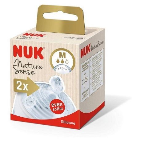 NUK  Nature Sense, Flaschensauger - 2er-Set, M, 0-18+ Mon.