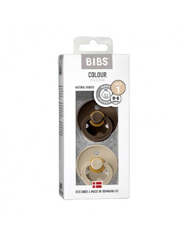 BIBS Colour - 2er Pack,  Gr. 1 (0-6 Mon.), Rund - Latex