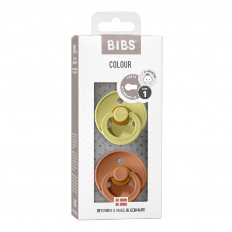 BIBS Colour - 2er Pack,  Gr. 1 (0-6 Mon.), Rund - Latex