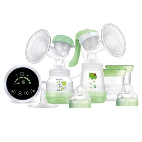 MAM, 2-in-1 Milchpumpe, Elektrisch und manuell, Transparent