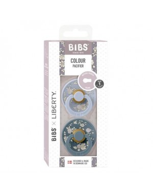 BIBS X LIBERTY, Colour 2er-Pack, Größe 1 (0-6 Monate), Rund - Latex