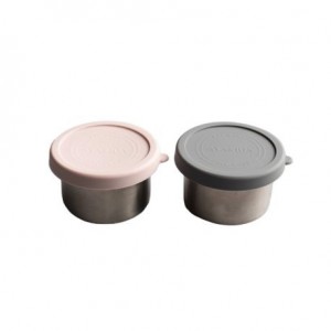 Aya&Ida, Snack Containers 100 ml, Dark Grey / Soft Rose