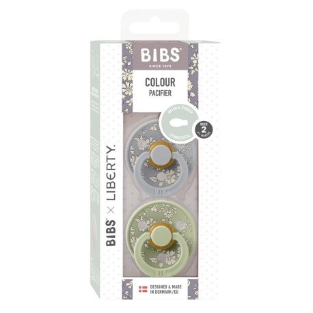 BIBS X LIBERTY, Colour 2er-Pack, Größe 2 (6+ Monate), Symmetrisch - Latex