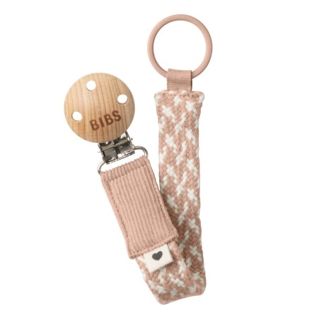 BIBS Paci Braid,  Schnullerkette, Blush / Ivory