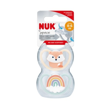 NUK Space,  Gr. 1 (0-6 Mon.), Anatomis - Silikon, 2er-Set