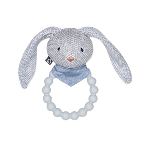 SMALLSTUFF, Rassel und Beißring, Rabbit Light Blue SMALLSTUFF, Rassel und Beißring, Rabbit Light Blue