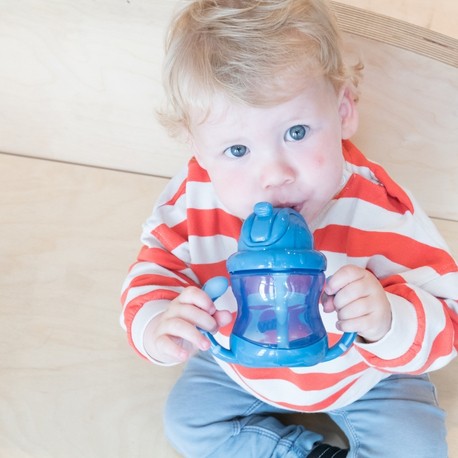 Nüby, Flip-it Becher mit doppeltem Henkel, 12+ Monate, Blue