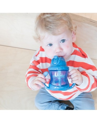 Nüby, Flip-it Becher mit doppeltem Henkel, 12+ Monate, Blue