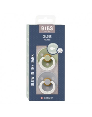 BIBS Colour Night Glow 2er Pack,  Gr. 1 (0-6 Mon.), Symmetrisch - Latex