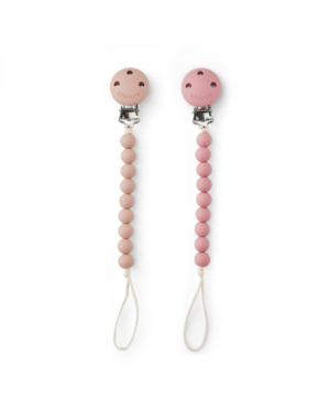 Byhappyme, Schnullerkette mit Clip, Silikonperlen, 2er pack