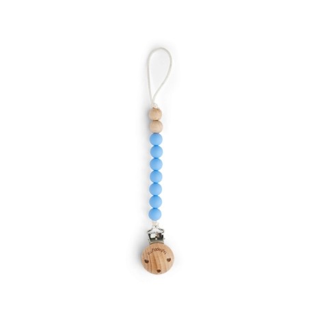 Byhappyme, Schnullerkette mit Clip, Silikon und Holzperlen, 2er pack