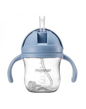 MININOR,  Sugerørskop - drypfri, 220 ml, Lyseblå,