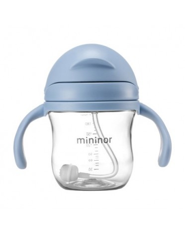 MININOR,  Sugerørskop - drypfri, 220 ml, Lyseblå,