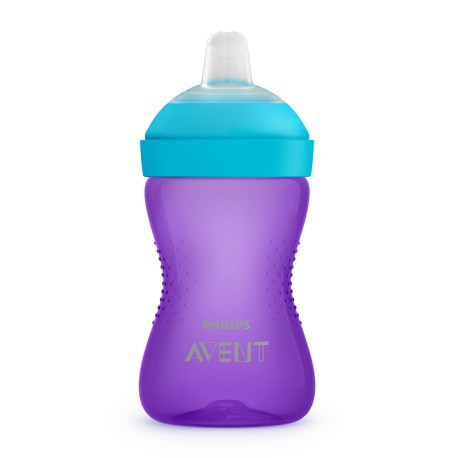 Philips Avent, Blød kop med drikketud, der tåler bid,  Lilla/blå, Str. 9+ mdr.