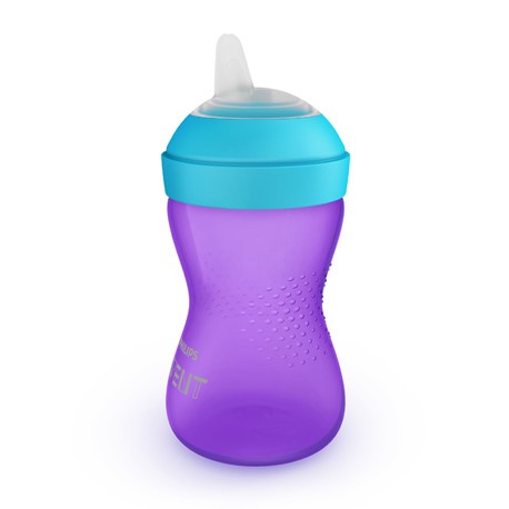 Philips Avent, Blød kop med drikketud, der tåler bid,  Lilla/blå, Str. 9+ mdr.